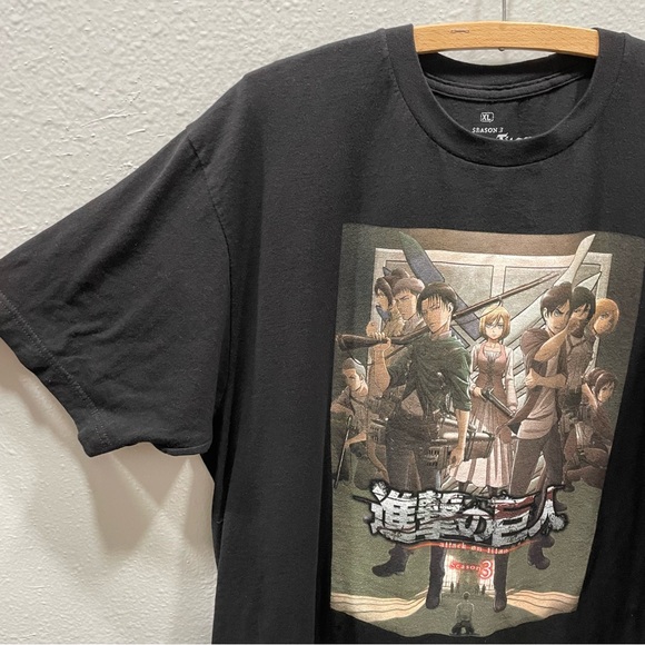 Attack On Titan Ripple Junction Season 3 Promo T-Shirt Adult Size Black Size XL - Picture 3 of 12